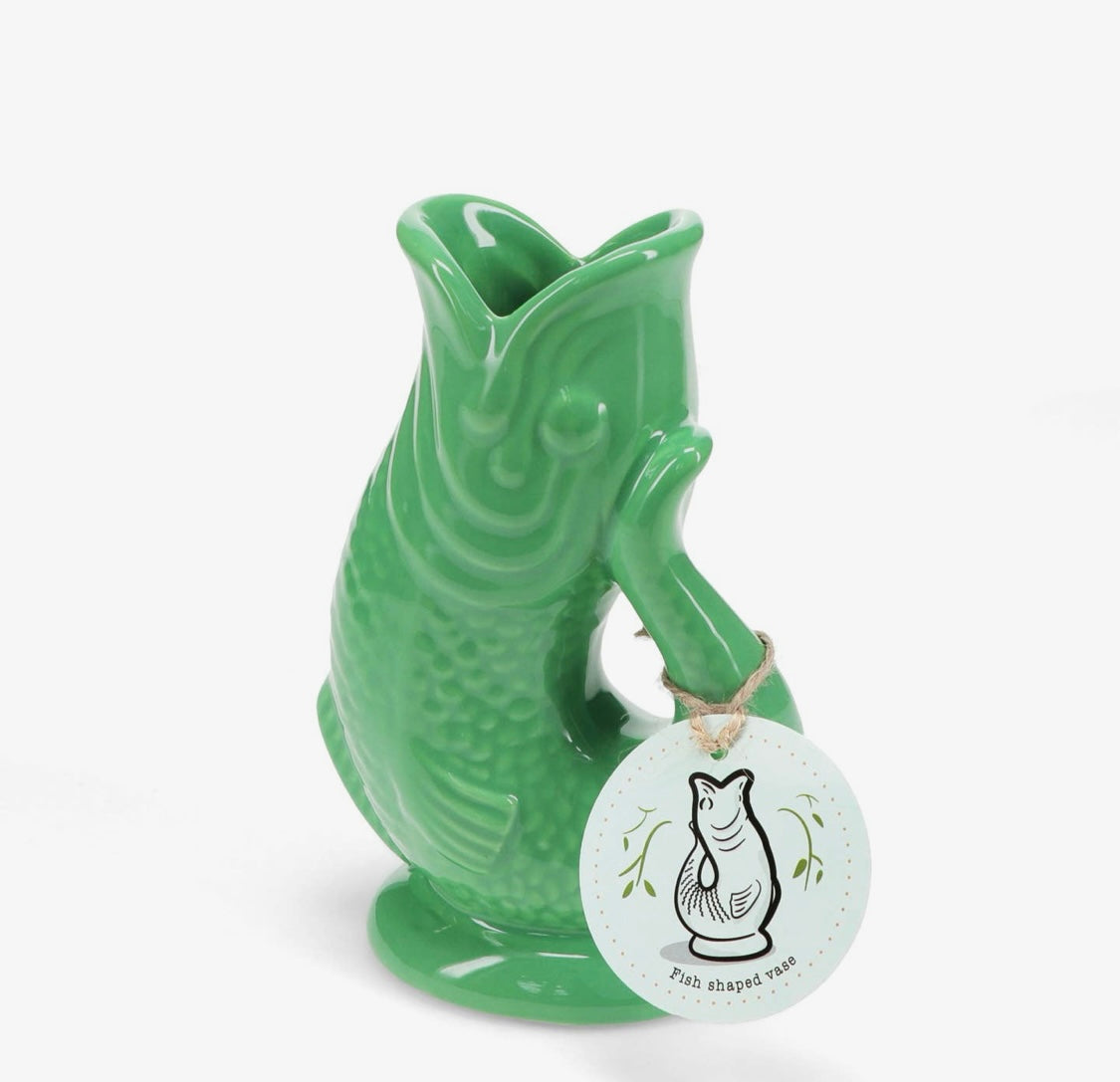 Ceramic Fish Jug - Green