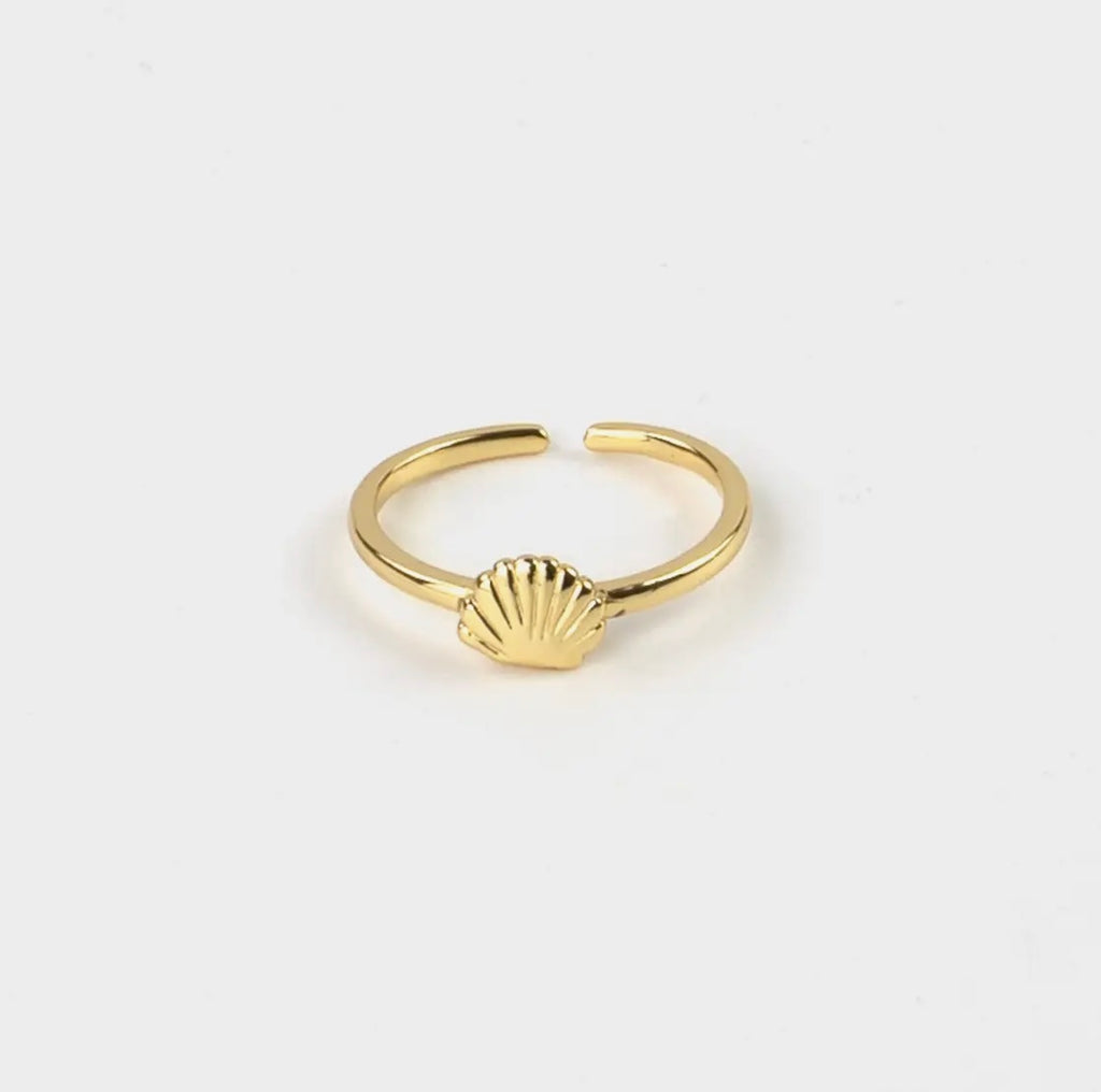 Shell Adjustable Gold Ring