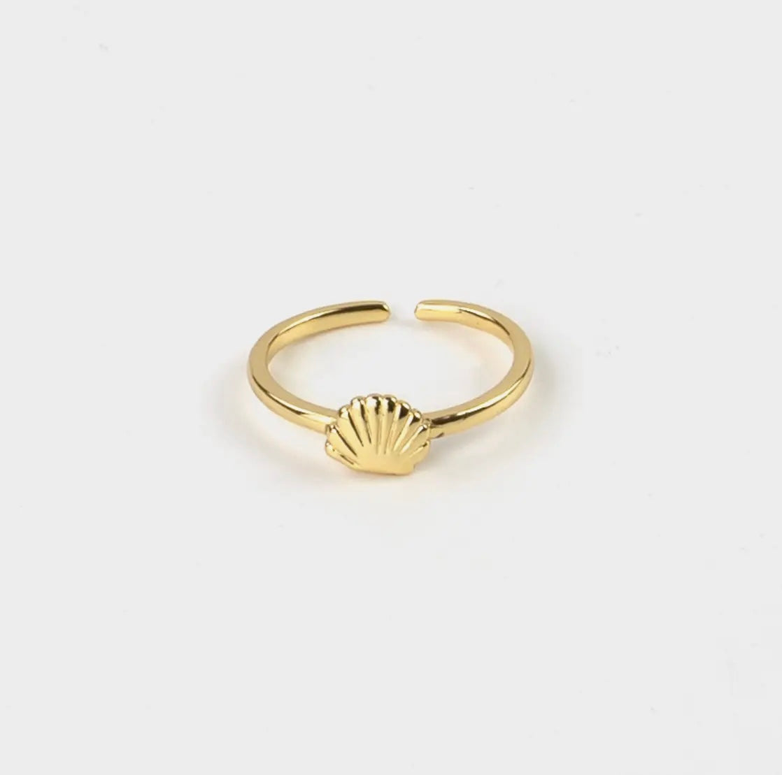 Shell Adjustable Gold Ring