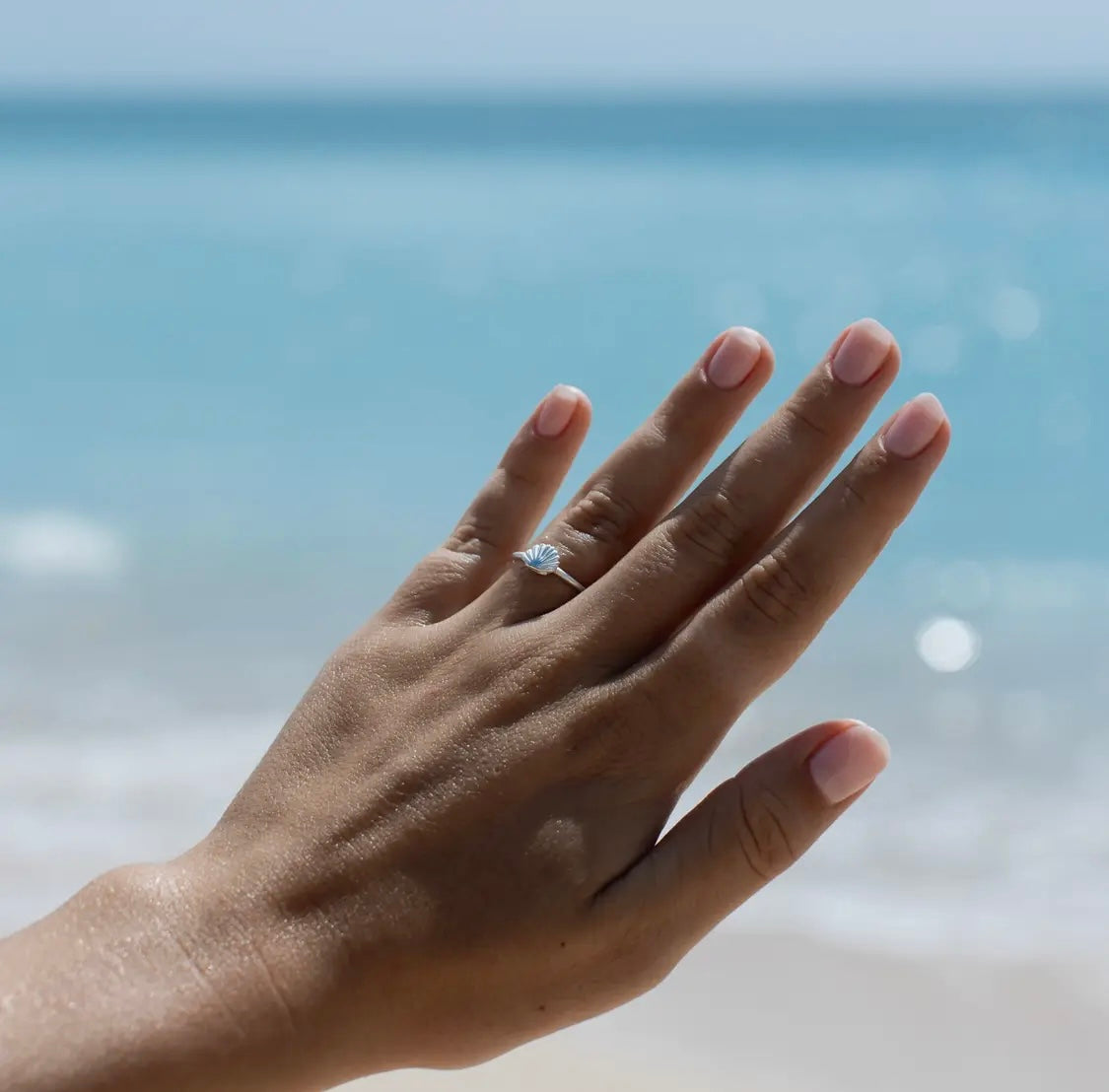 Shell Adjustable Gold Ring