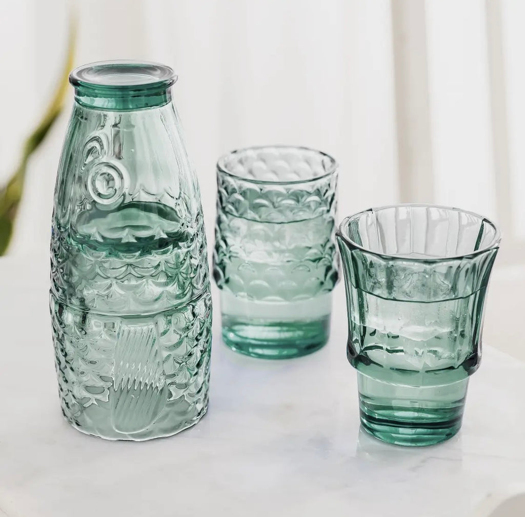 Fish stacking glasses (set of 4) - Green