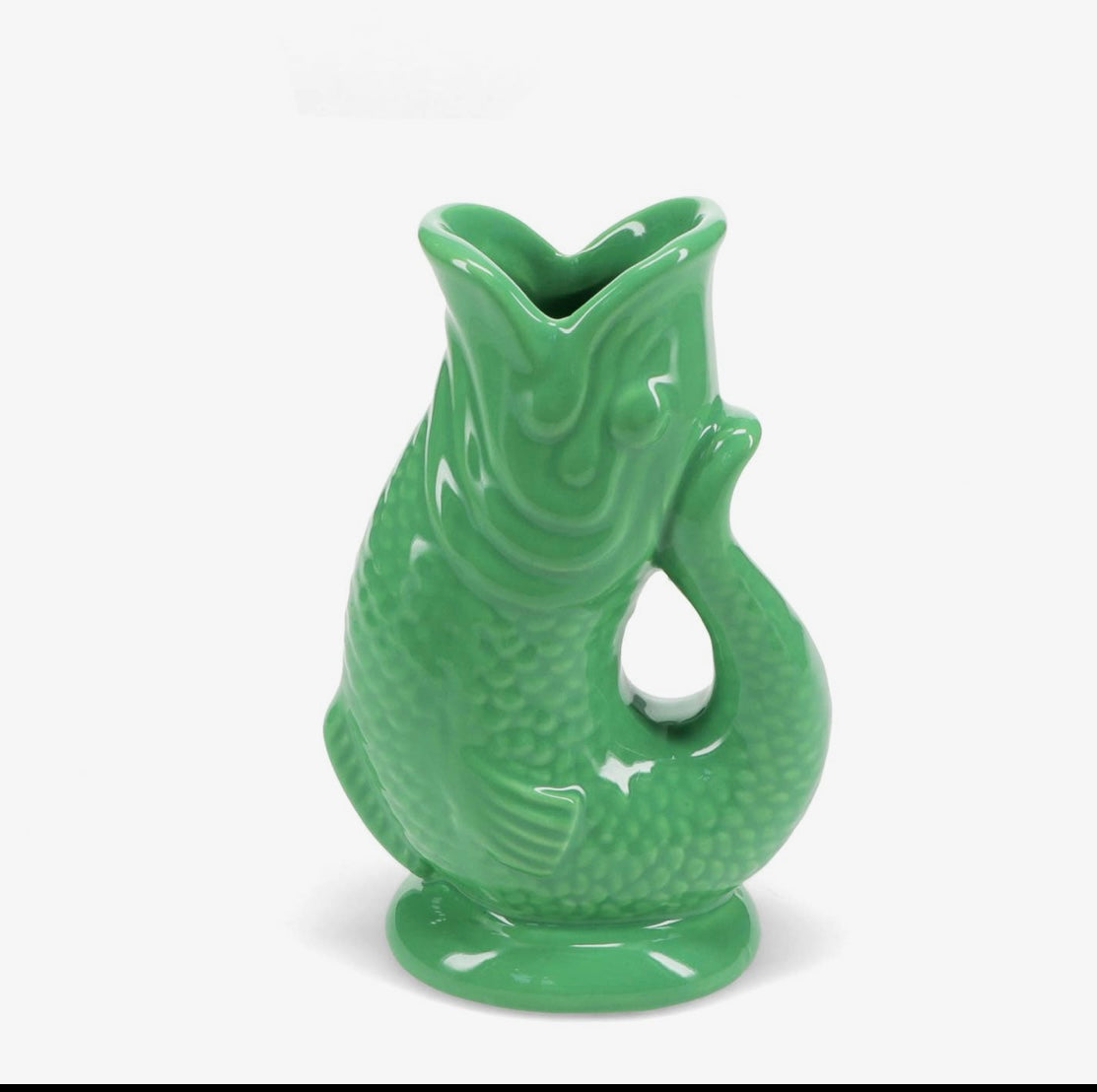 Ceramic Fish Jug - Green