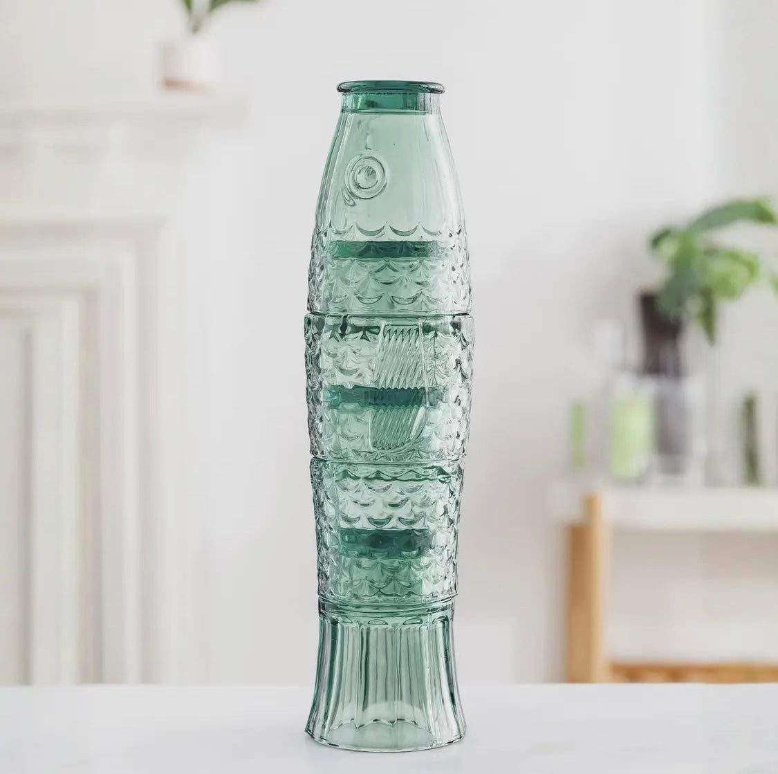 Fish stacking glasses (set of 4) - Green
