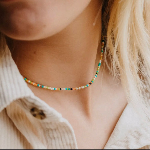 Alila Dainty Beaded Choker - Rainbow