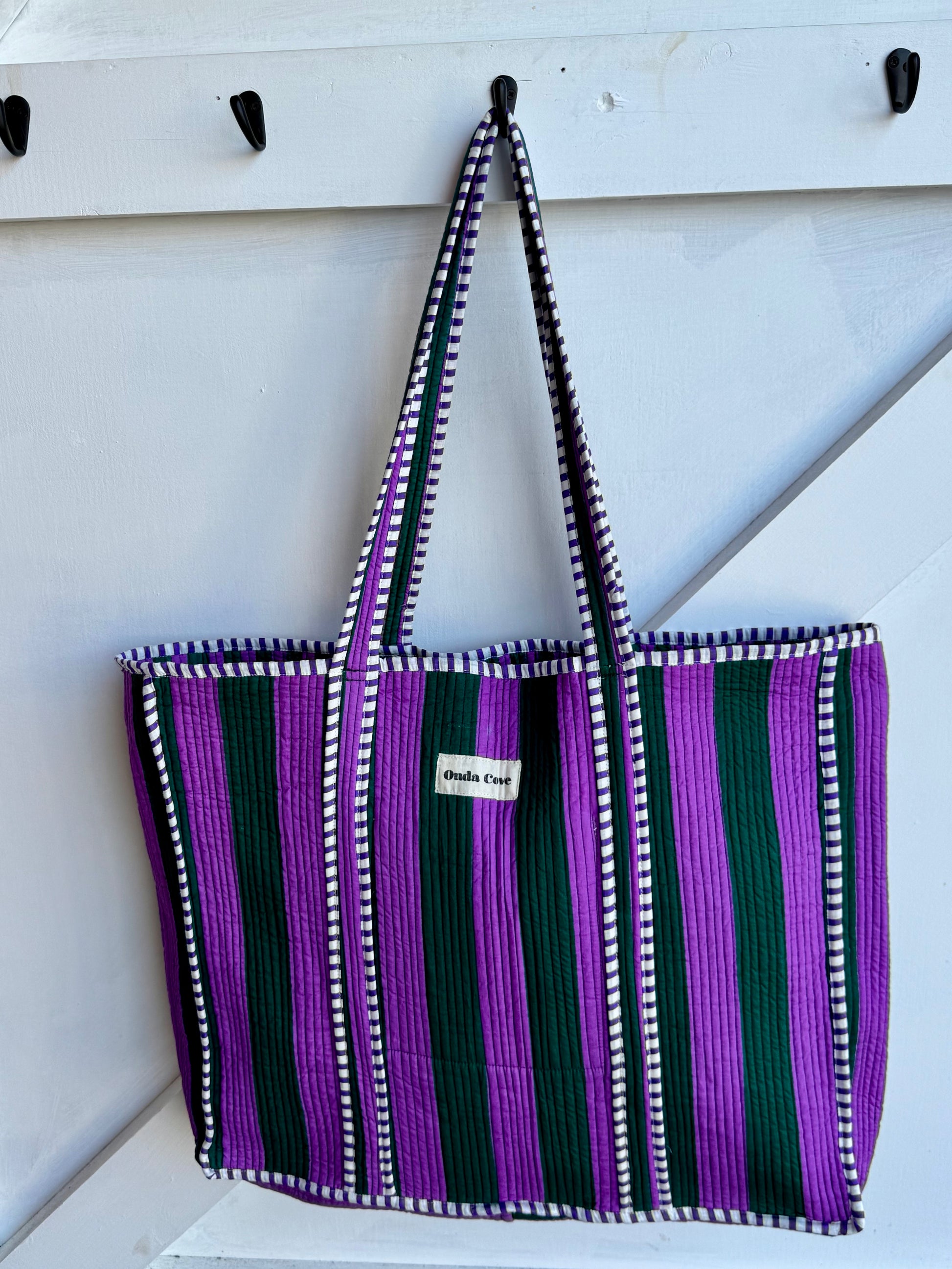 Oversized stripe tote - various prints