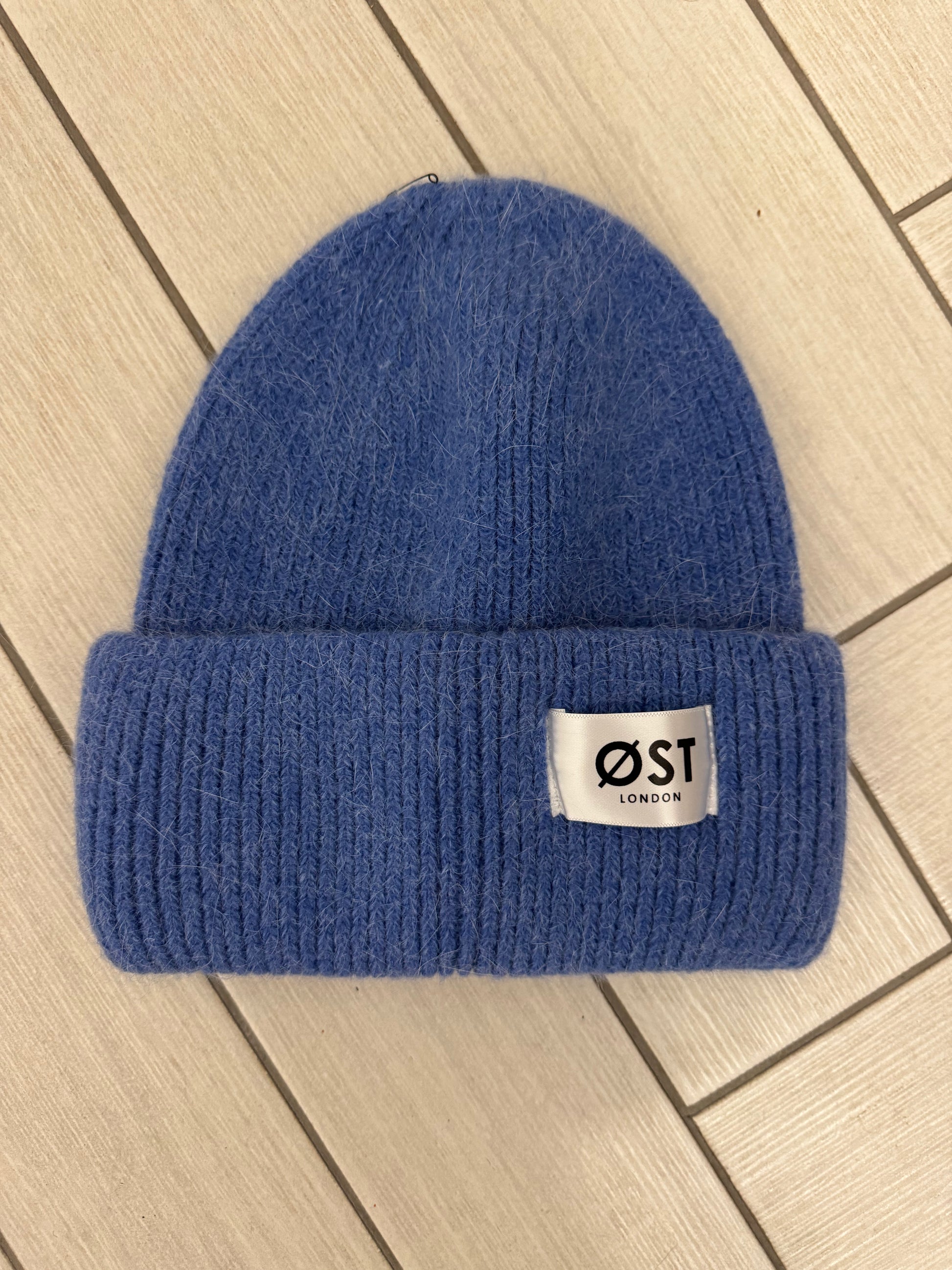 Clara Angora Beanie - Cornflower Blue