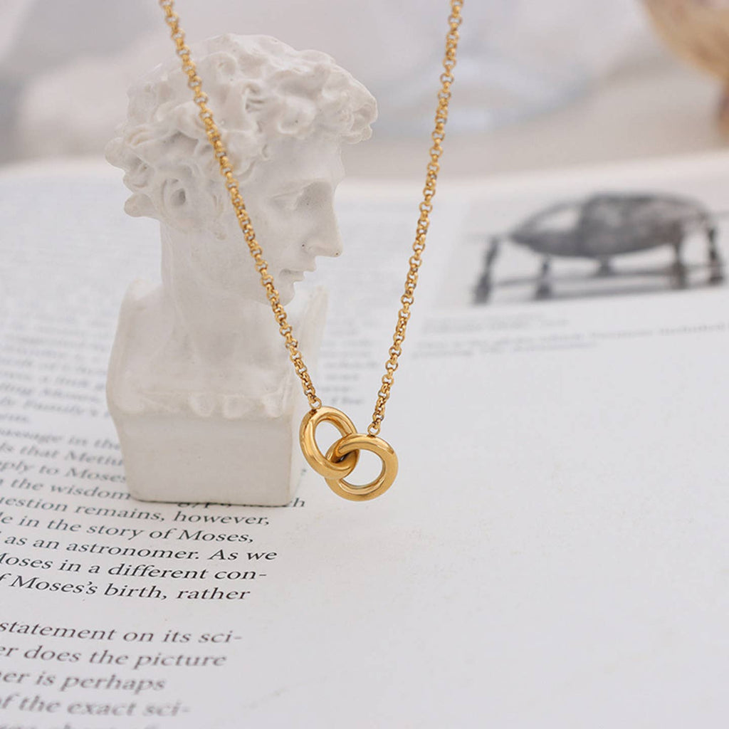 Linked Circle Necklace (gold)