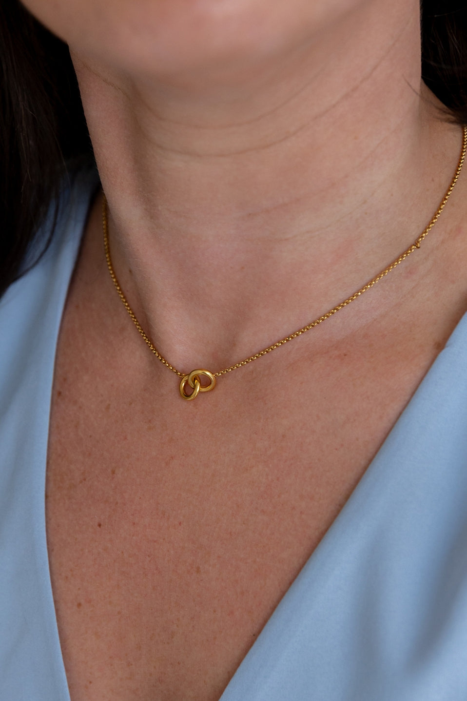 Linked Circle Necklace (gold)