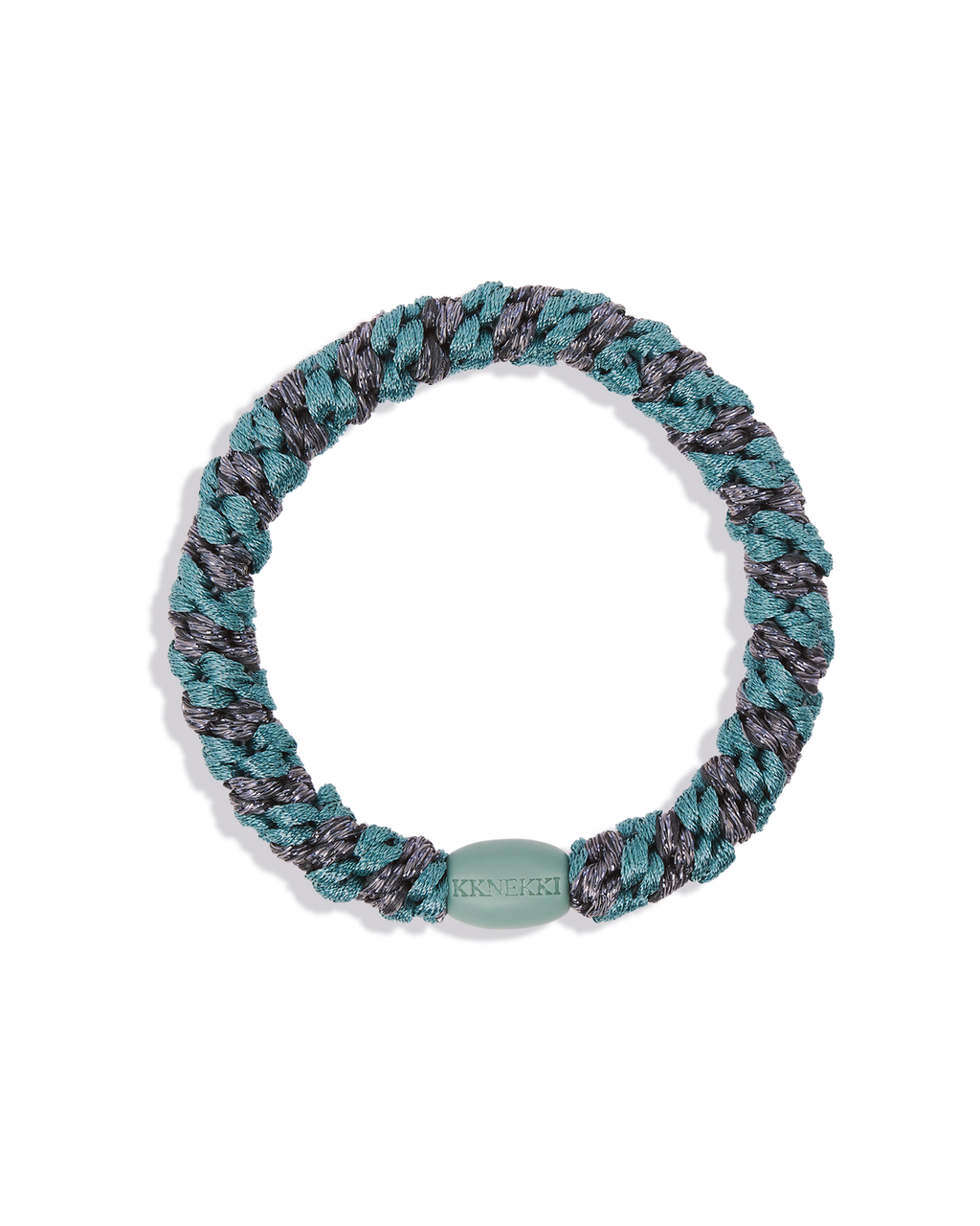 KKNEKKI - teal steel grey glitter stripe