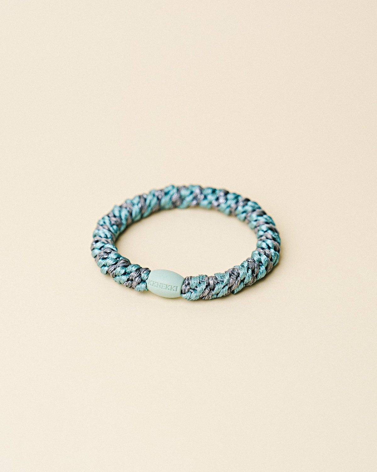 KKNEKKI - teal steel grey glitter stripe