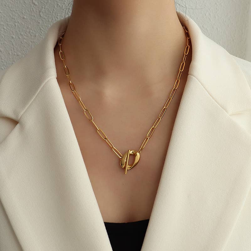 Long link loop necklace (gold)