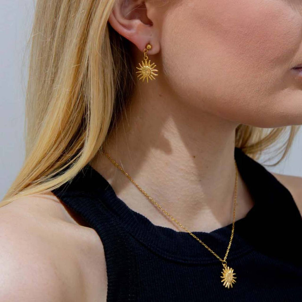 Sun drop pendant necklace (gold)