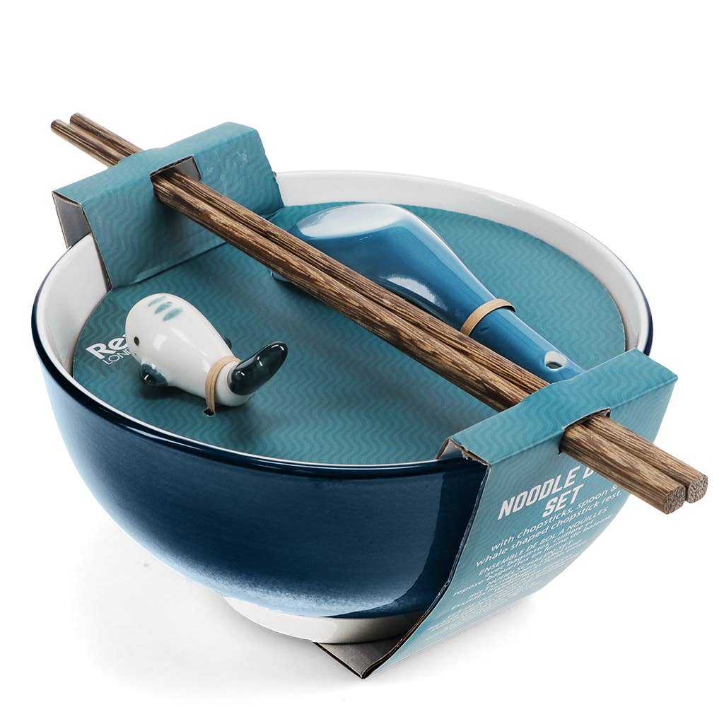 Ceramic noodle bowl set