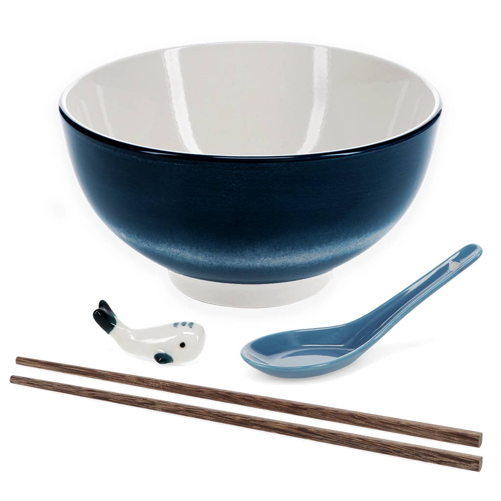 Ceramic noodle bowl set