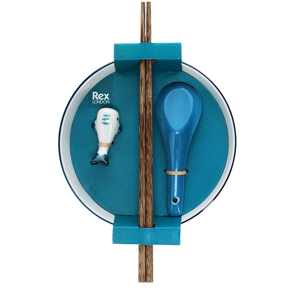 Ceramic noodle bowl set