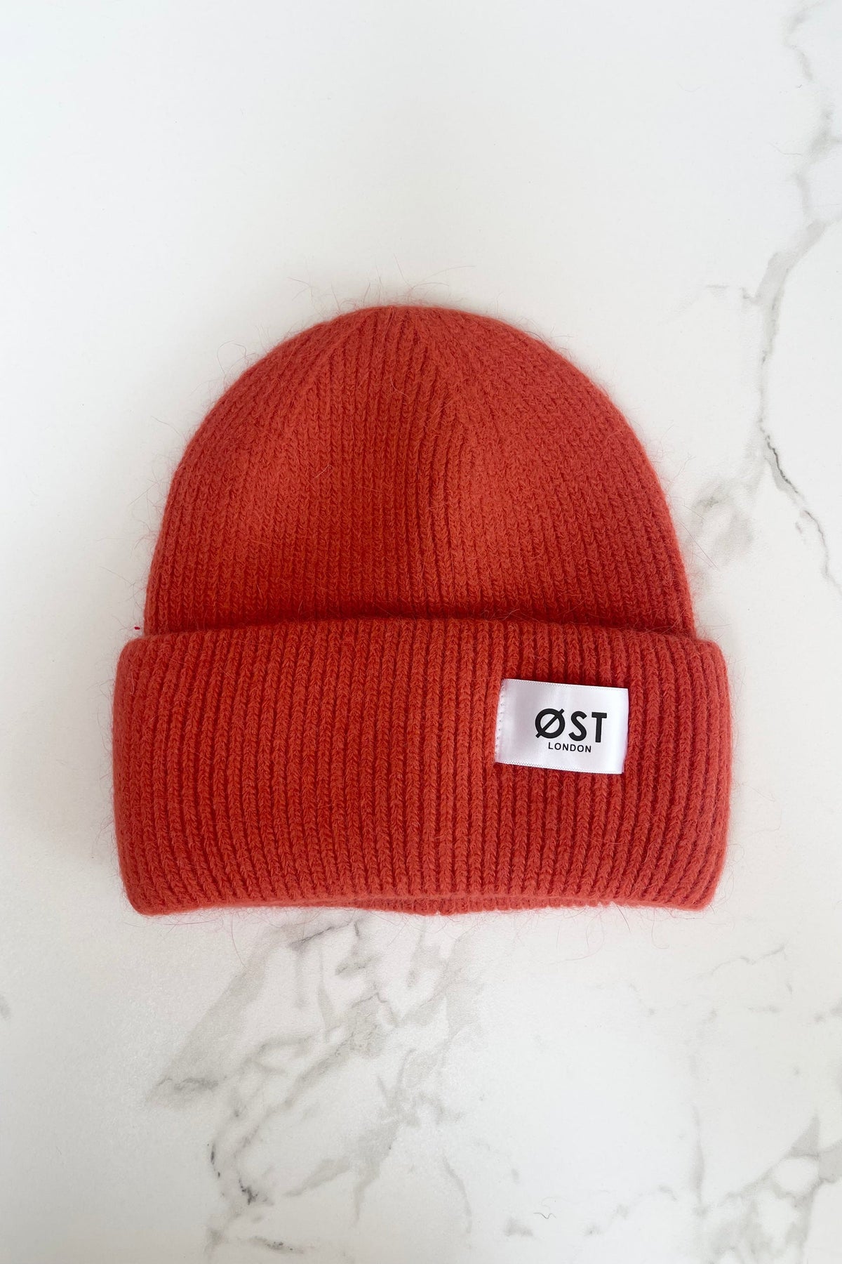Clara Angora Beanie - Blood Orange