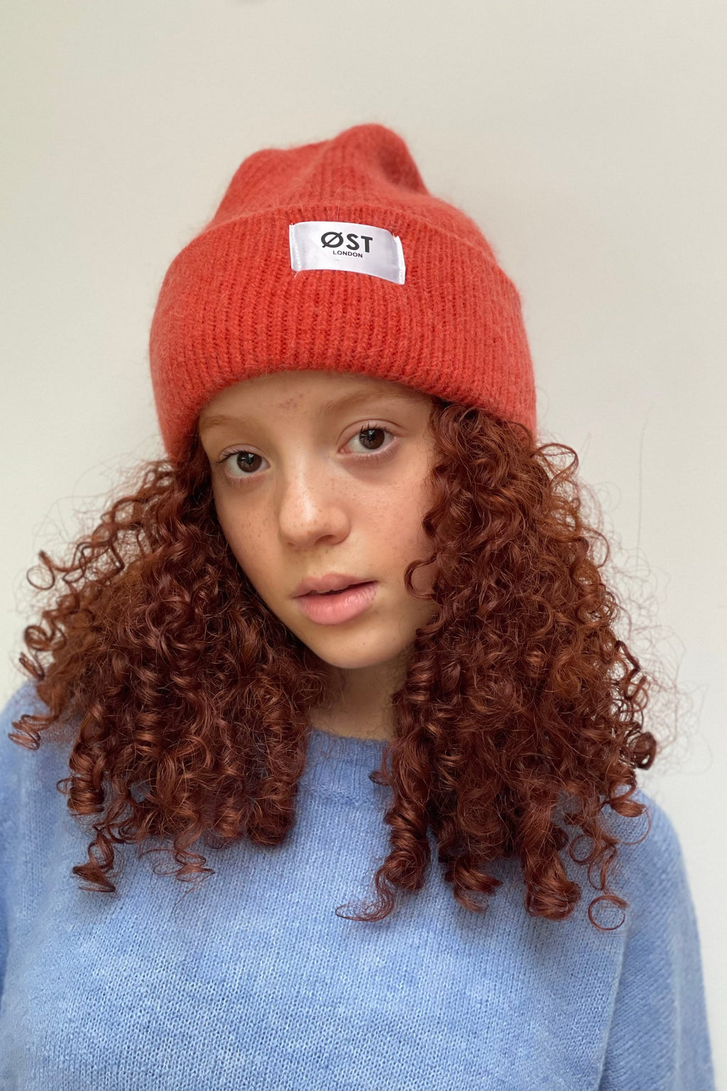 Clara Angora Beanie - Blood Orange