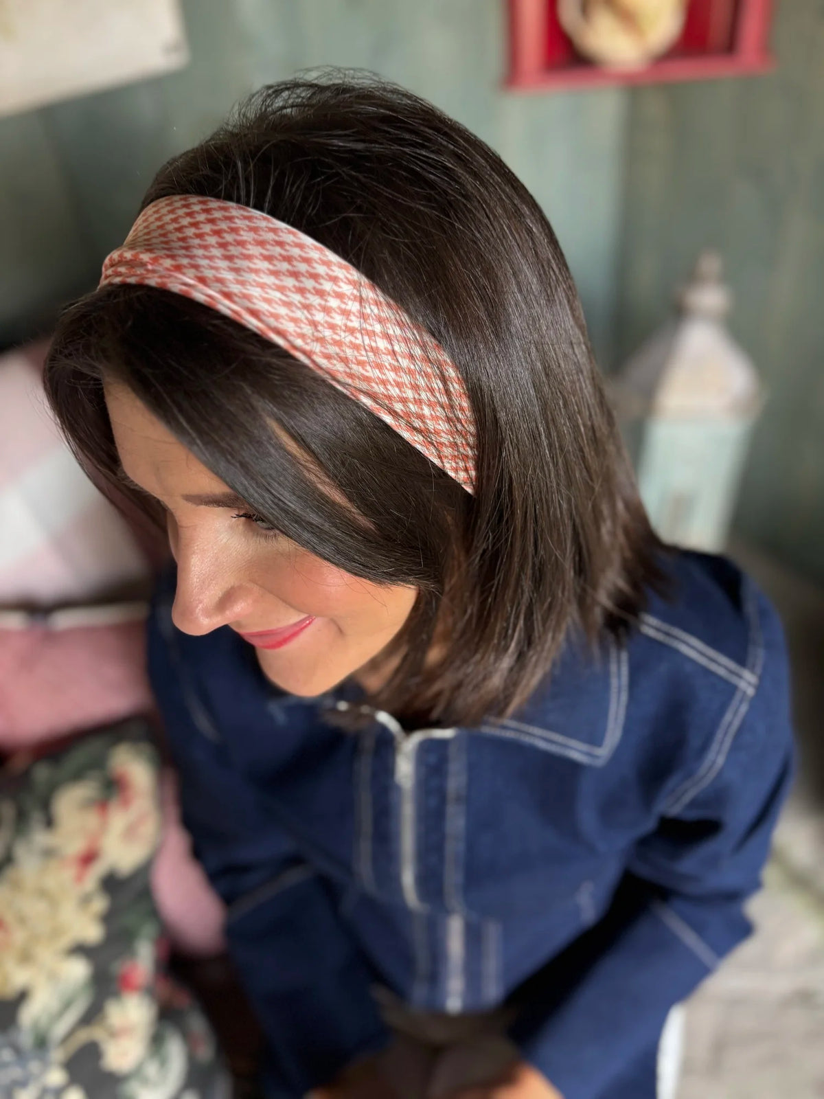 Mushroom Neutral Dogtooth Neck Scarf