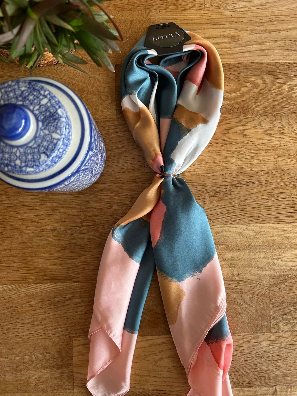 Pink Abstract Neck Scarf