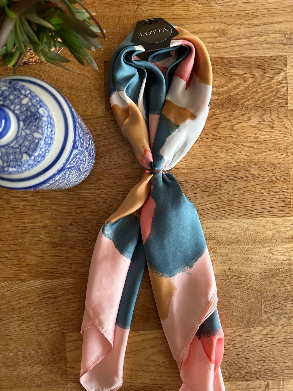Pink Abstract Neck Scarf