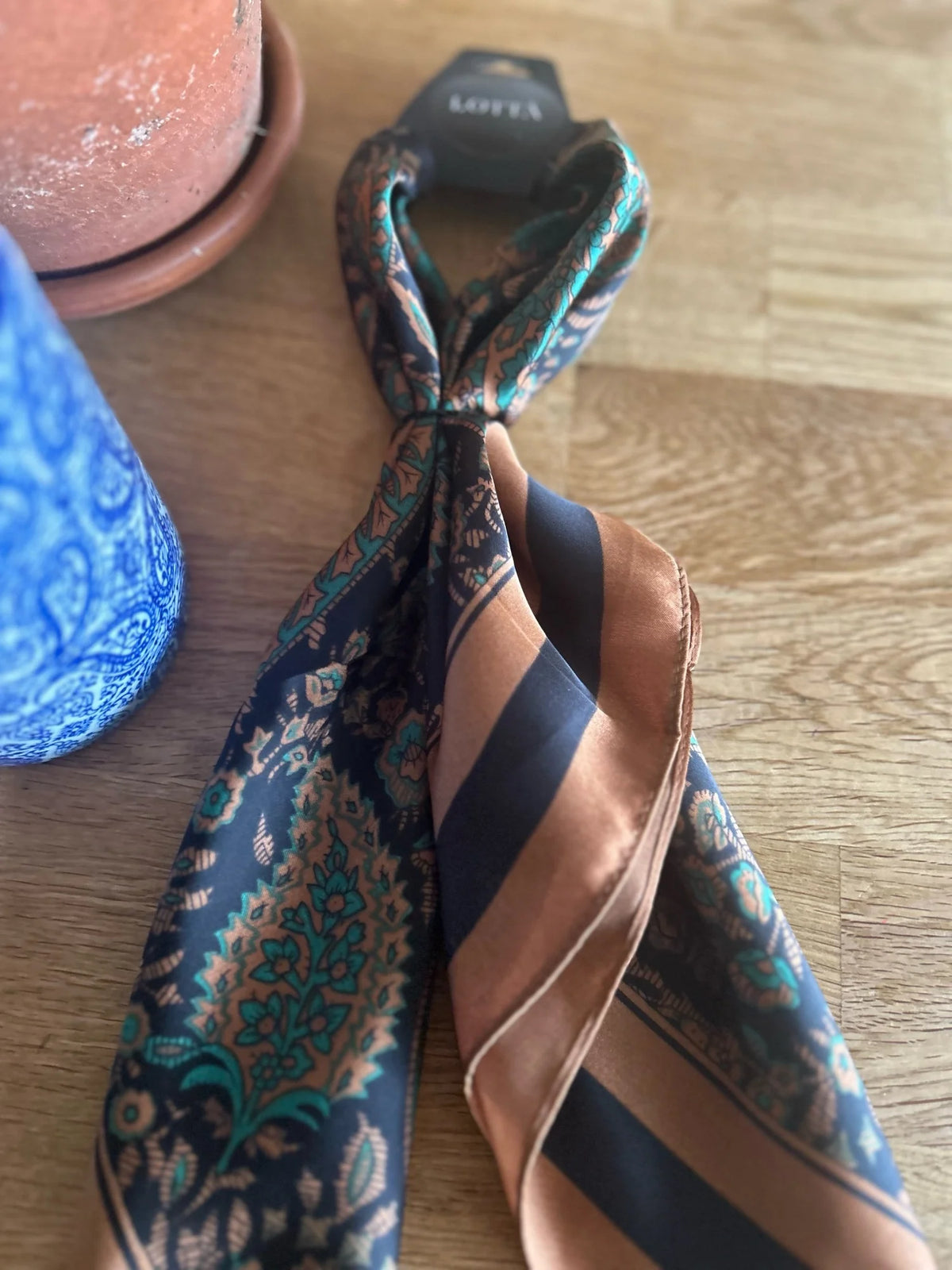 Black Copper Paisley Neck Scarf
