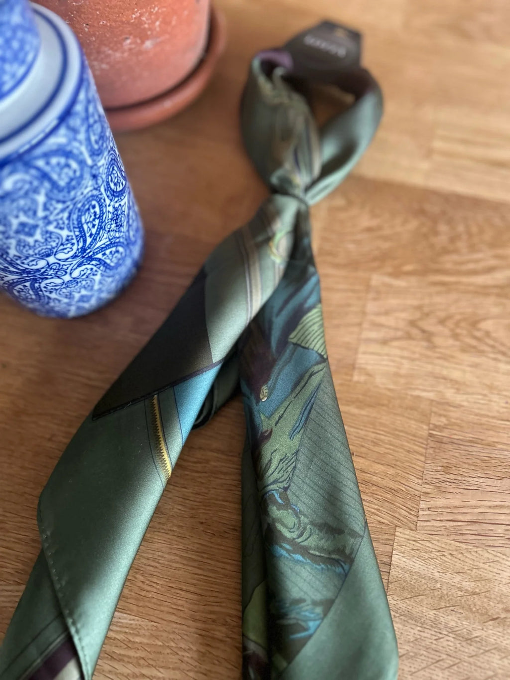 Moss Green Toned Neck Scarf