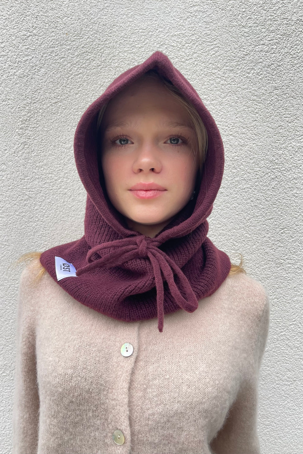 Cashmere Balaclava - burgundy