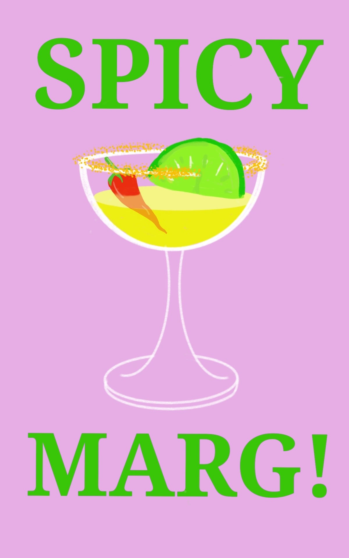 Cocktail Wall Art Print - Spicy Marg