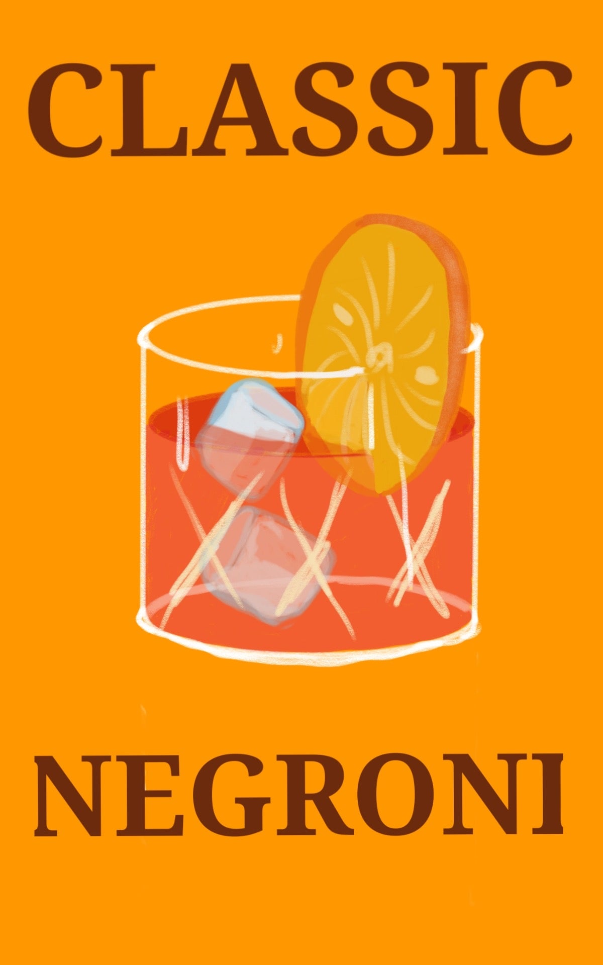 Cocktail Wall Art Print - Classic Negroni