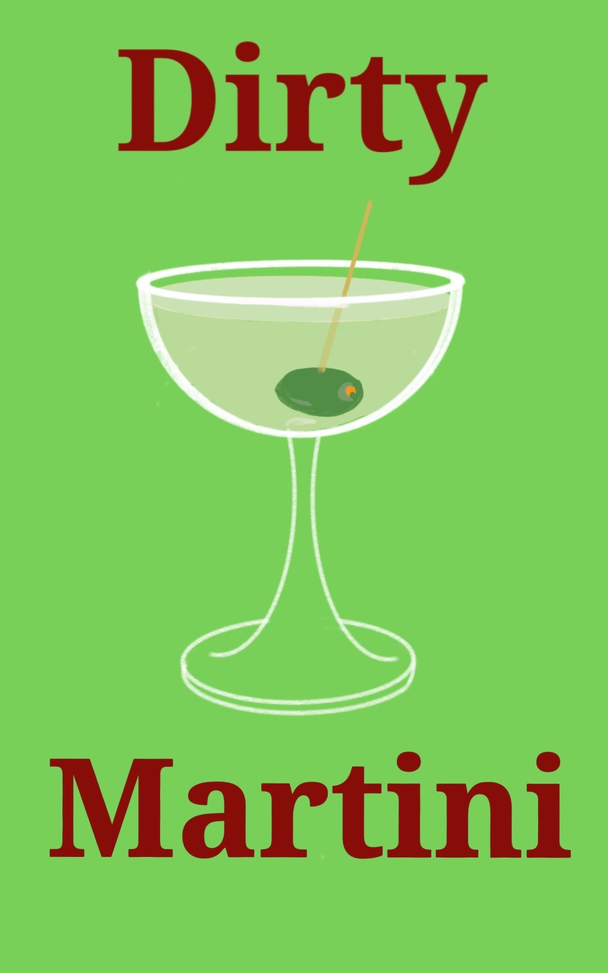 Cocktail Wall Art Print - Dirty Martini