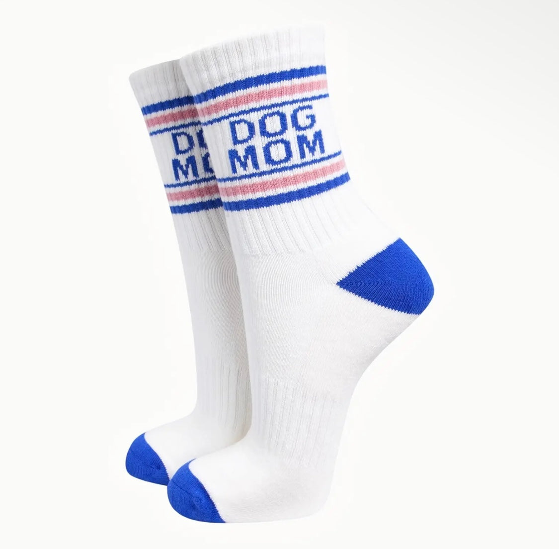 Dog Mum Organic Cotton Socks in Cream / Royal Blue