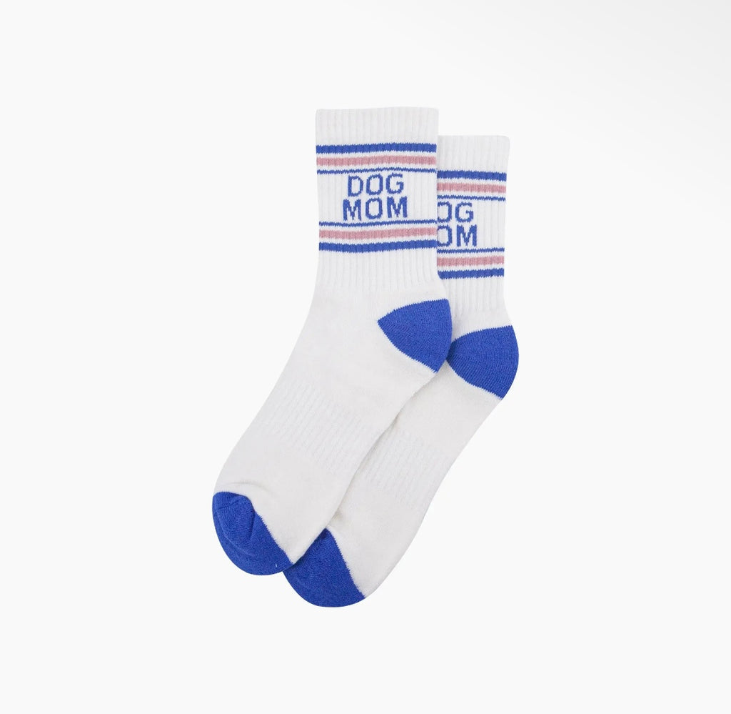 Dog Mum Organic Cotton Socks in Cream / Royal Blue