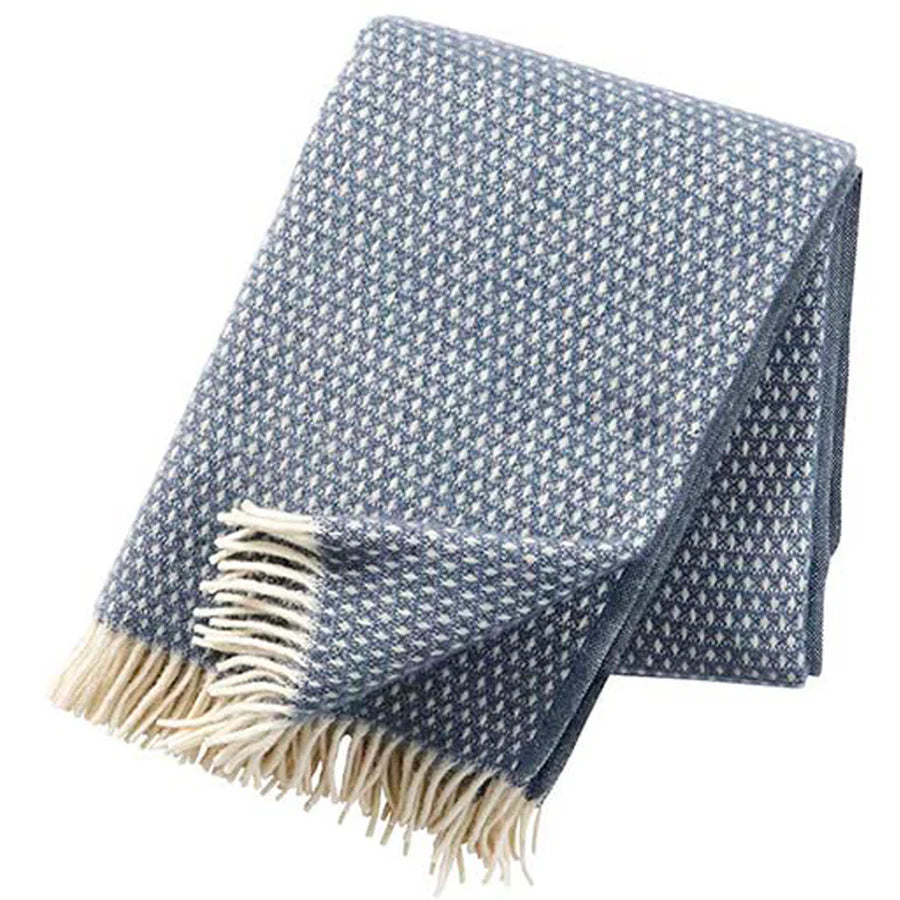 Klippan Brushed Lambswool Throw - Knut Smokey Blue