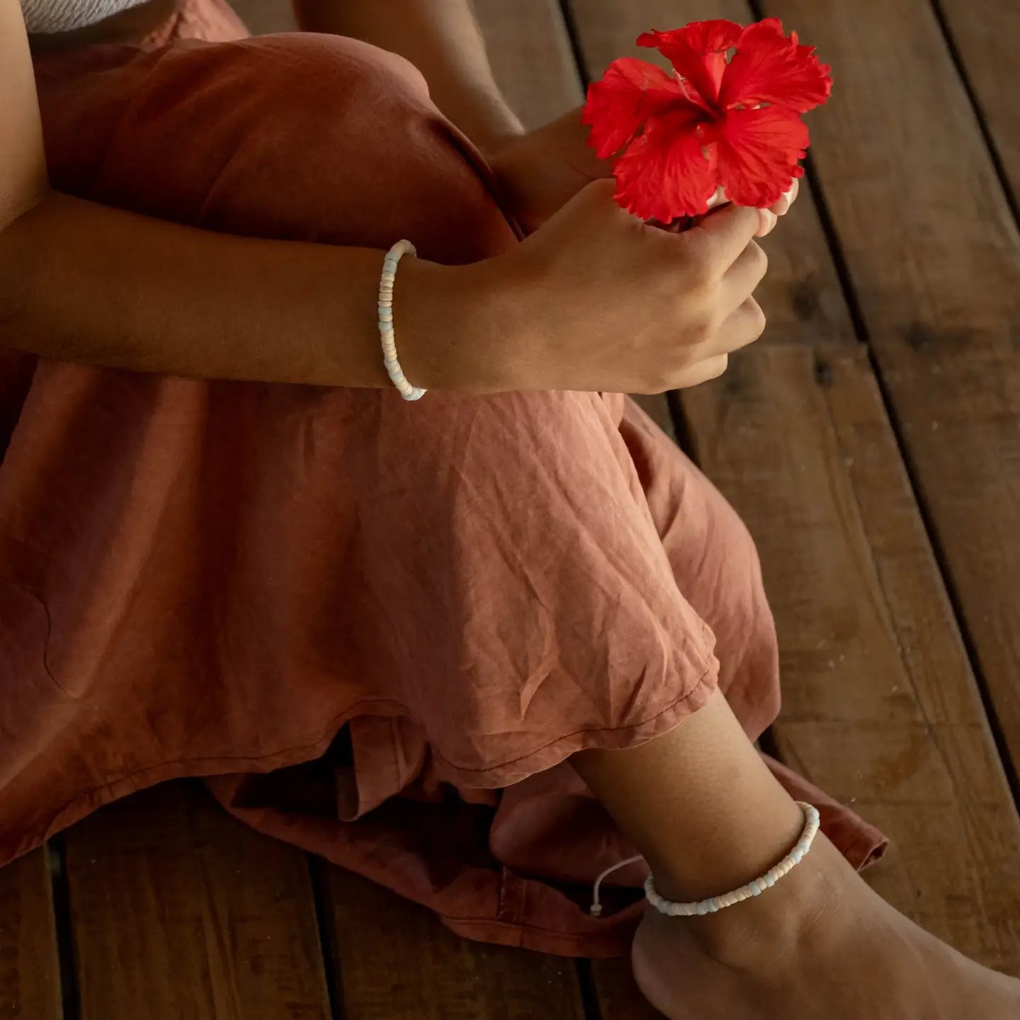 Samosir Natural Beaded Anklet