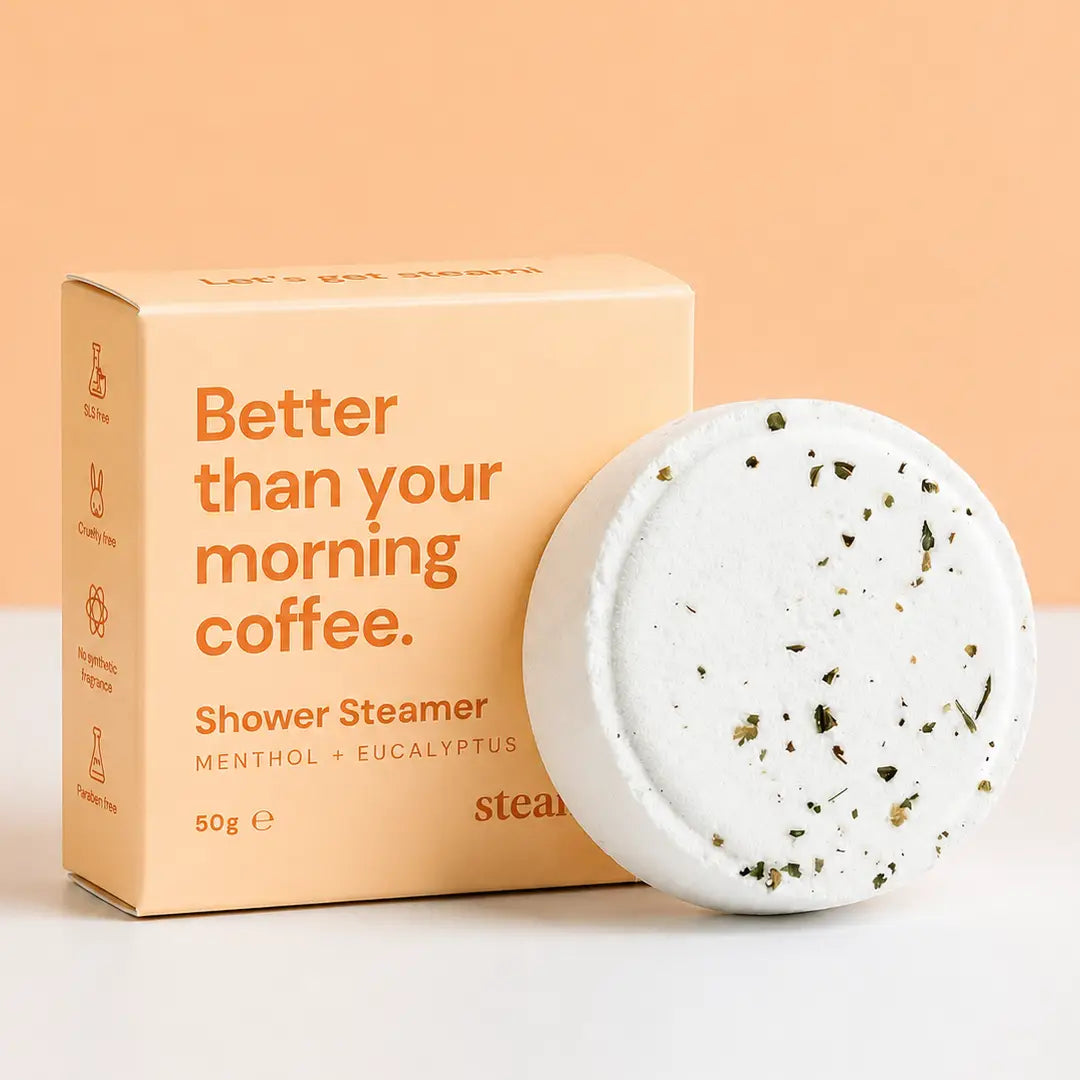 Steami Shower Steamer  - "Better than your morning coffee" slogan