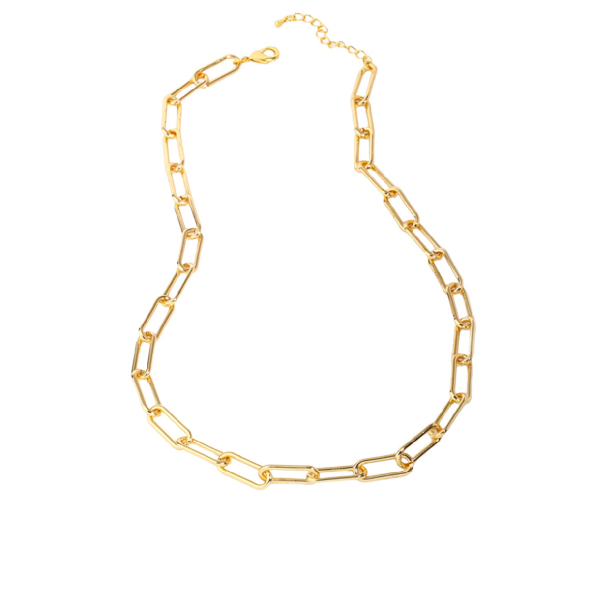Long Links Necklace in Gold