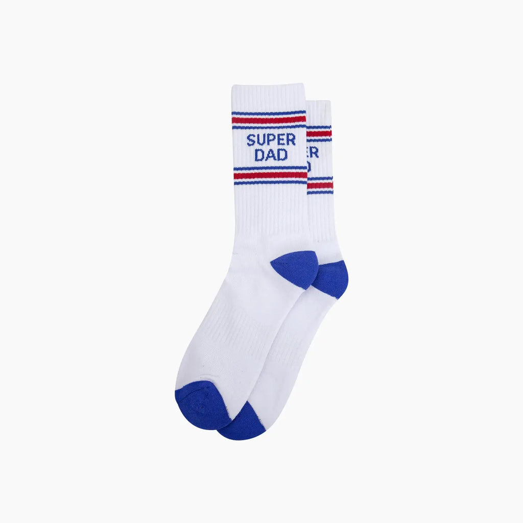 Super Dad Organic Cotton Sports Socks in White
