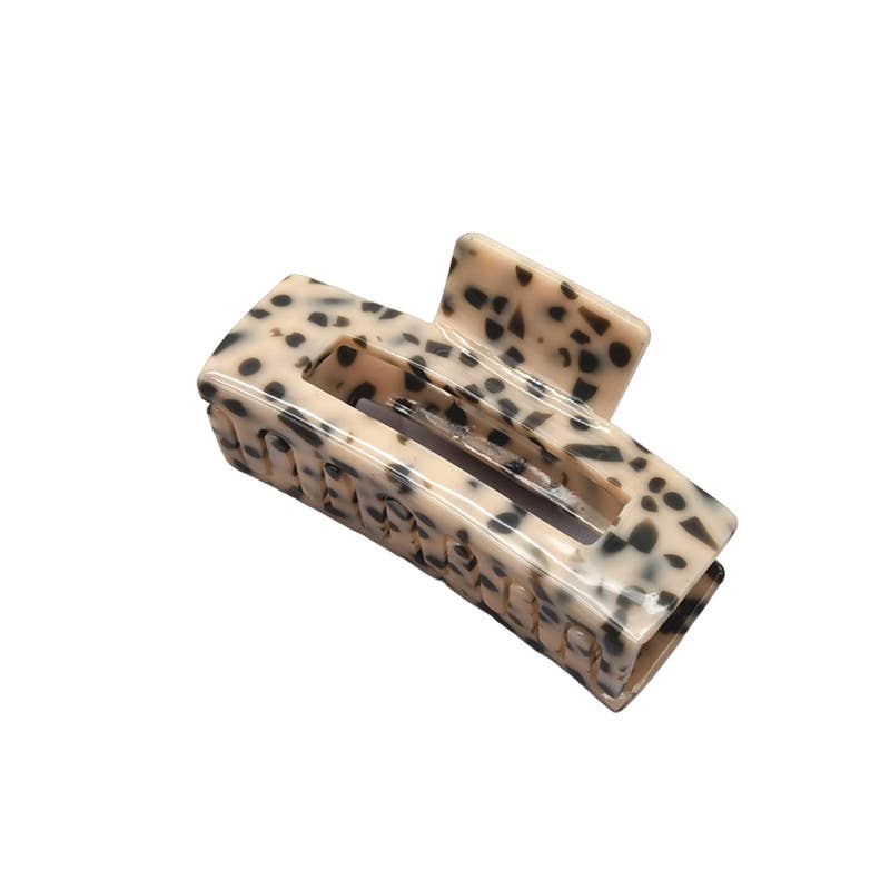 Resin Claw Clip in Light Taupe Spot Print