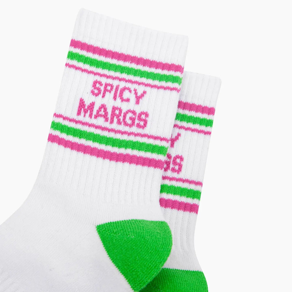 Spicy Margs Organic Cotton Sports Socks in White