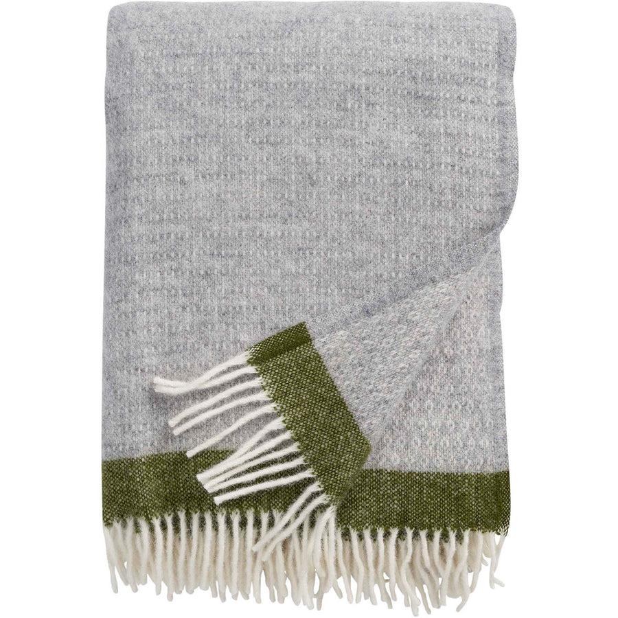 Klippan Lambswool Throw Hampus Grey & Avocado