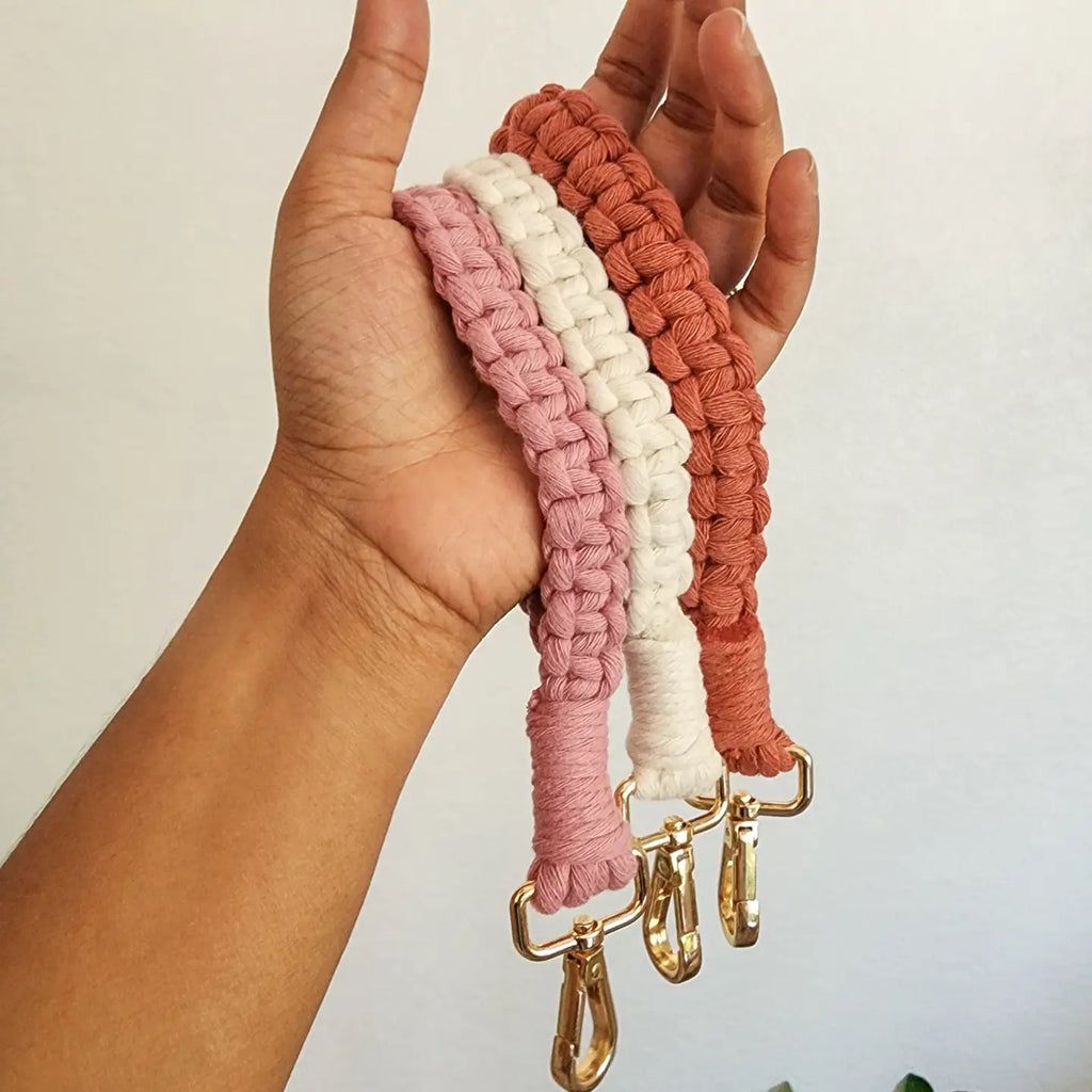 Handwoven 100% Cotton Wristlet | Boho Keychain Accessory