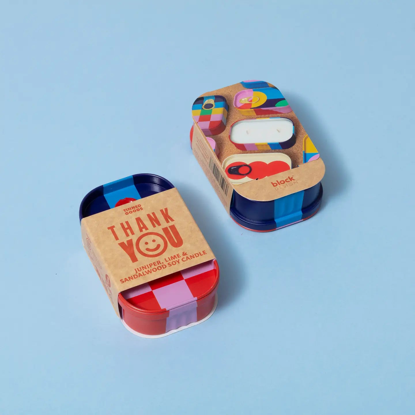Block Design Tinned Goods - Thank You - Candle